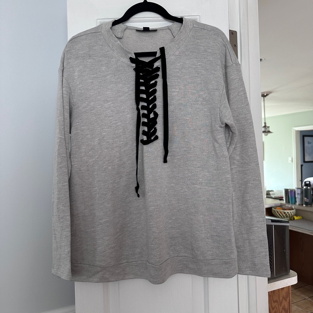 INC size XL lightweight sweatshirt with black velvet string.